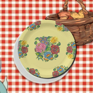 Hungarian Floral - kalocsai motifs no2 Paper Plate