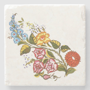 Hungarian Floral -kalocsai  Stone Coaster