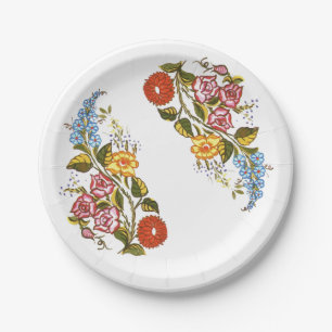 Hungarian Floral Paper Plate