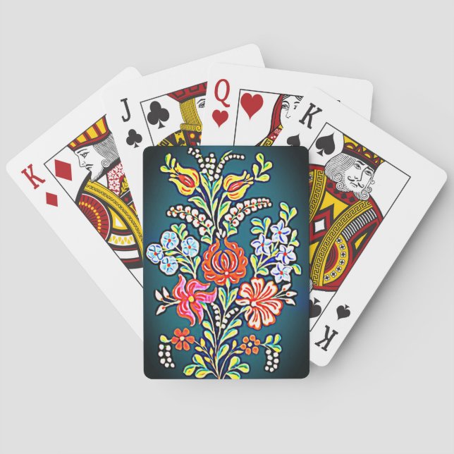 Hungarian Floral Pattern   Playing Cards (Back)