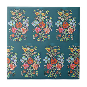 Hungarian Floral Pattern Tile