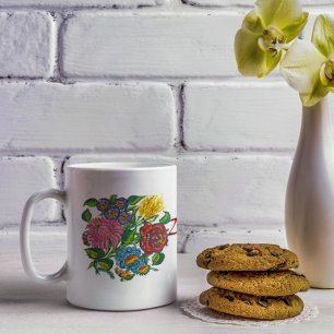 hungarian flowers coffee mug