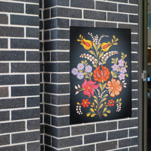 Hungarian flowers in vivid colours poster