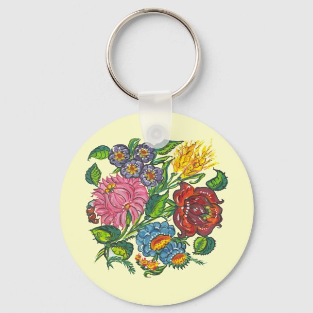 hungarian flowers key ring (Front)