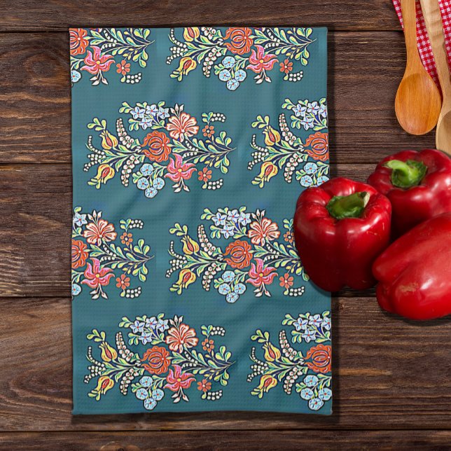 Hungarian flowers tea towel (Creator Uploaded)