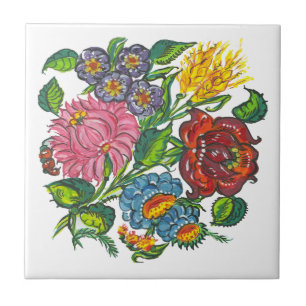 Hungarian flowers tile