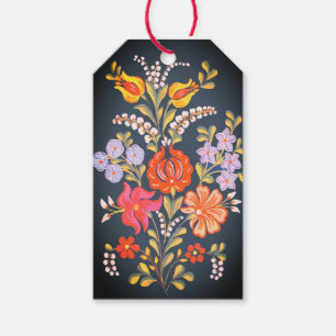hungarian flowers -vibrant colors gift tags