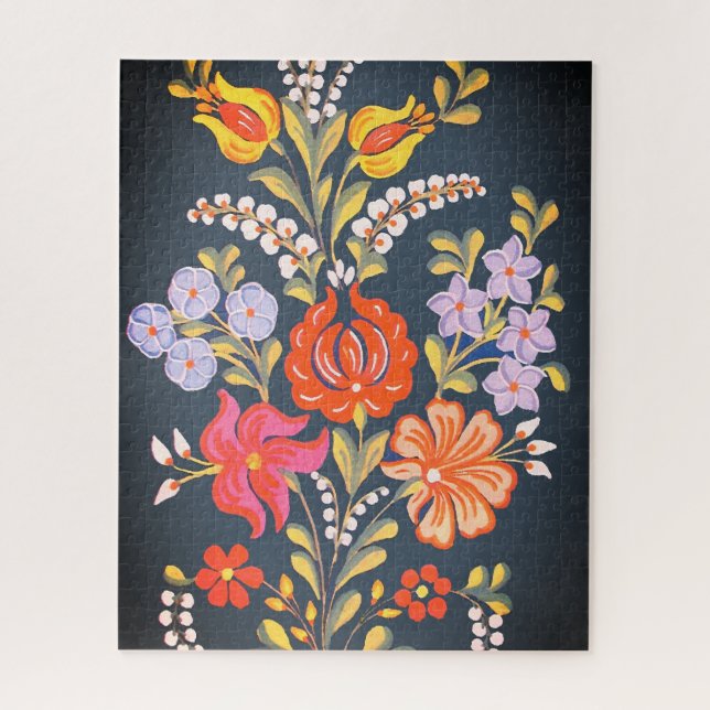 hungarian flowers - vibrant colours  jigsaw puzzle (Vertical)