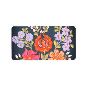 hungarian flowers -vibrant colours label