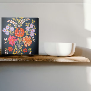 hungarian flowers -vibrant colours tile