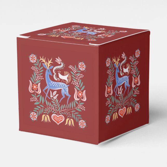 Hungarian Folk Art Deer Favour Box (Front Side)