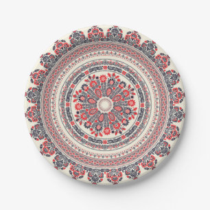 Hungarian folk art paper plate