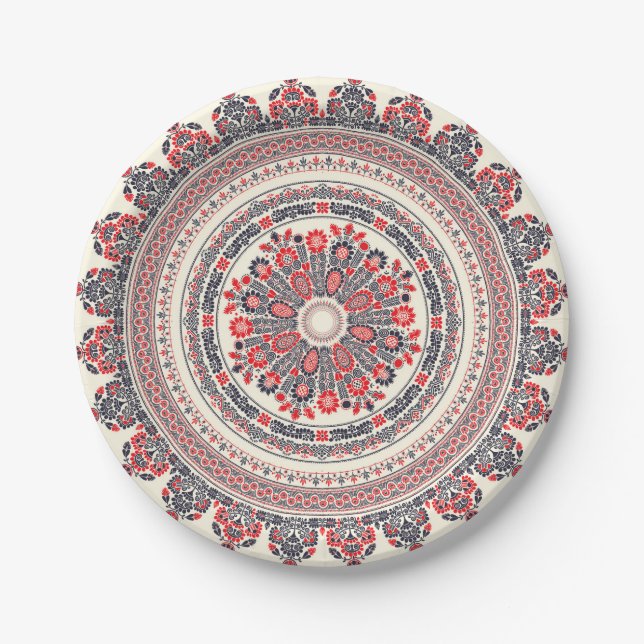 Hungarian folk art paper plate (Front)