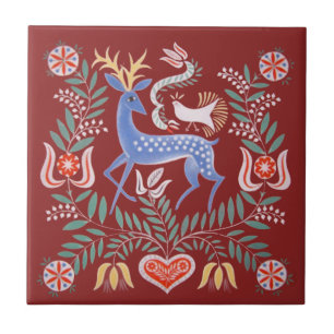 Hungarian Folk Art Tile