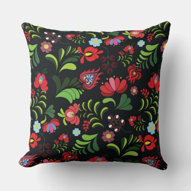 Hungarian Folk Flower Art Cushion (Front)