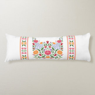 Hungarian folk pattern – Kalocsa embroidery flower Body Cushion