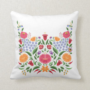 Hungarian folk pattern – Kalocsa embroidery flower Cushion