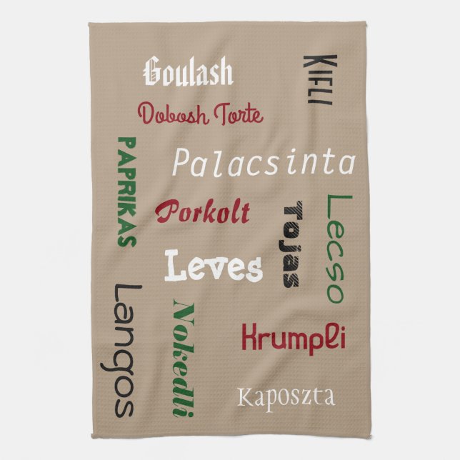 Hungarian Foods Tea Towel (Vertical)