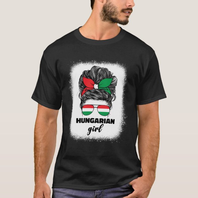 Hungarian Girl Girls For Women Hungary Flag Pride  T-Shirt (Front)