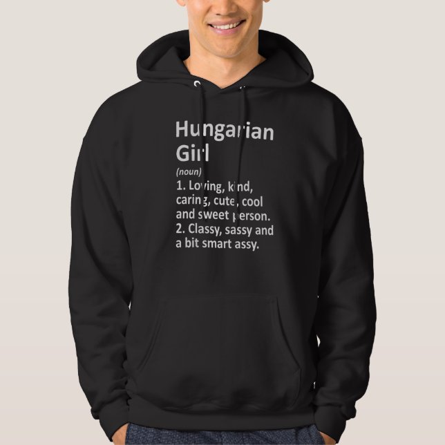 Hungarian Girl Hungary  Country Home Roots Descent Hoodie (Front)