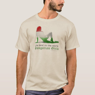 Hungarian Girl Silhouette Flag T-Shirt