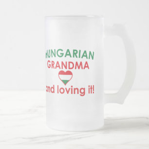 Hungarian Grandma - Loving it Frosted Glass Beer Mug