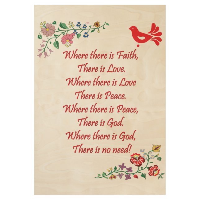 Hungarian home blessing- Folkart Wood Poster (Front)