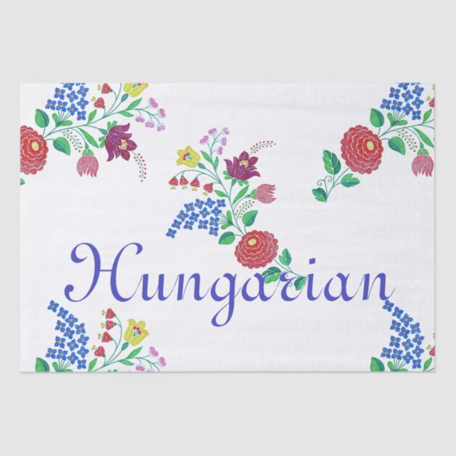  Hungarian Kalocsa Embroidery Folk Art Tissue Paper (Front)