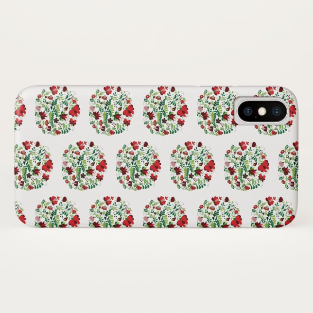 Hungarian Matyo modern Folk Art Case-Mate iPhone Case (Back (Horizontal))