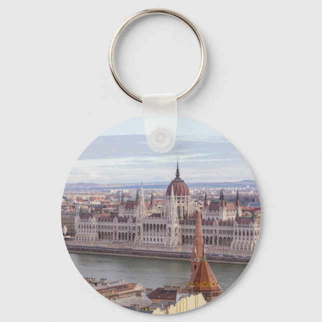 Hungarian Parliament Budapest by day Key Ring (Front)