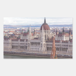 Hungarian Parliament Budapest by day Rectangular Sticker
