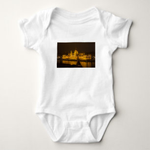 Hungarian Parliament Budapest by night Baby Bodysuit