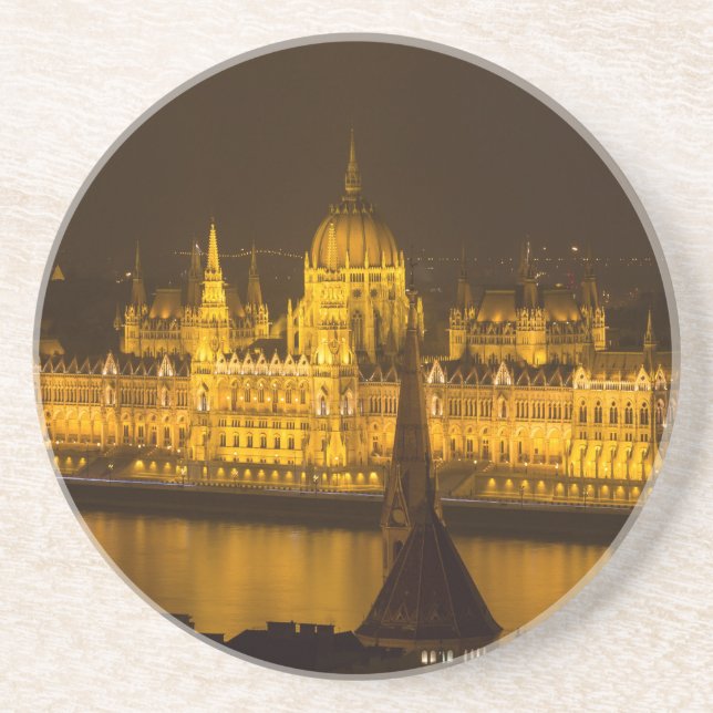 Hungarian Parliament Budapest by night Coaster (Front)