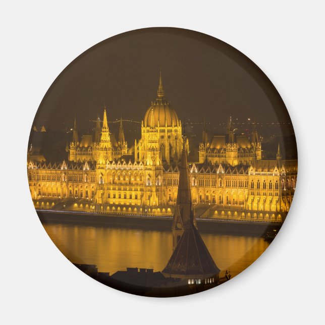 Hungarian Parliament Budapest by night Magnet (Front)