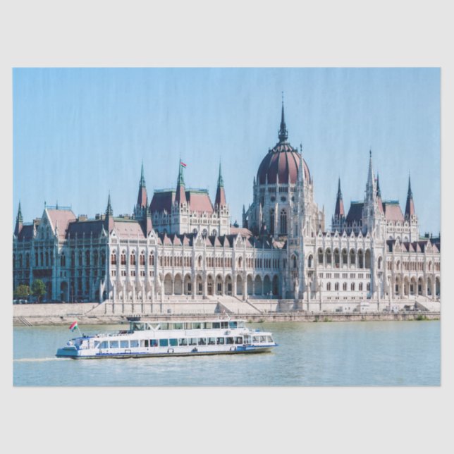 Hungarian Parliament Building in Budapest city Tissue Paper (Front)