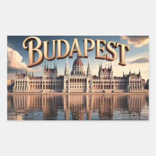 Hungarian Parliament Building in Budapest Rectangular Sticker