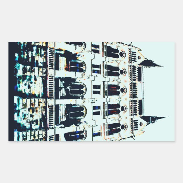 Hungarian Parliament painting Rectangular Sticker (Front)
