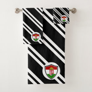 Hungarian shield flag bath towel set