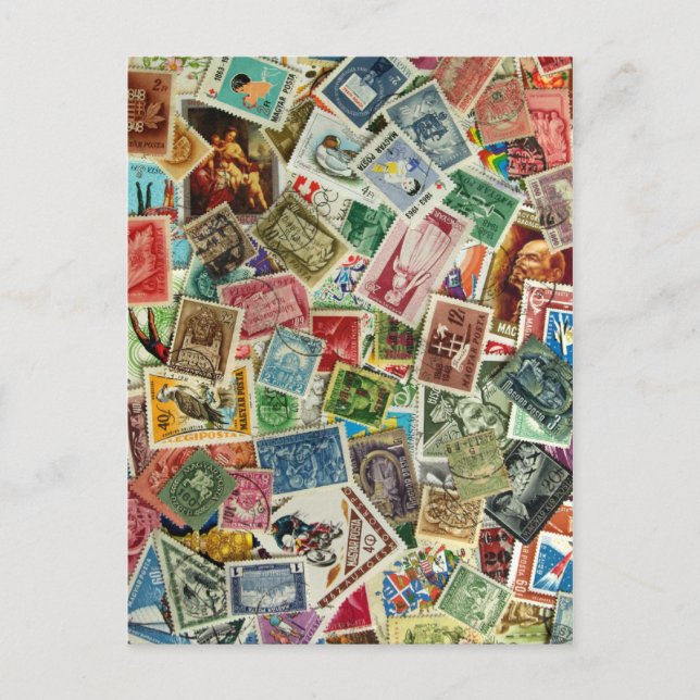 Hungarian Stamp Mixture Postcard (Front)