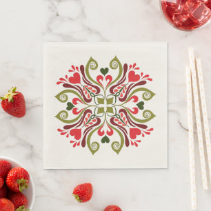 Hungarian Tulip Floral Motif Napkin