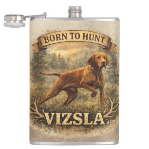 Hungarian Vizsla Art    Hip Flask