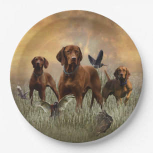 Hungarian Vizsla Art    Paper Plate