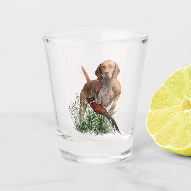 Hungarian Vizsla Art    Shot Glass (Front)