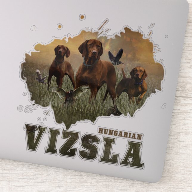 Hungarian Vizsla Art   Sticker (Detail)