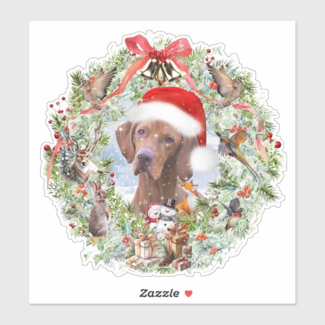 Hungarian Vizsla Christmas wreath (Sheet)