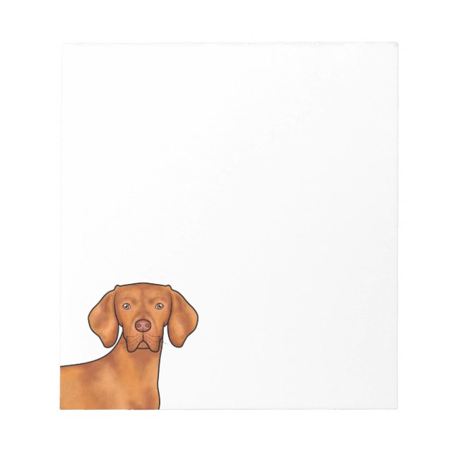 Hungarian Vizsla Cute Cartoon Pointer Dog Head Notepad (Front)