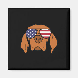 Hungarian Vizsla Dog 4th Of July  Magnet
