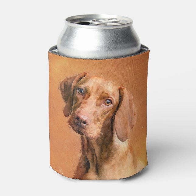 Hungarian Vizsla Dog Art Painting Can Cooler (Can Front)