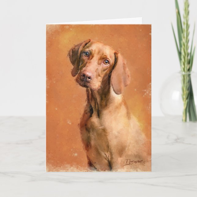Hungarian Vizsla Dog Art Painting Card (Front)