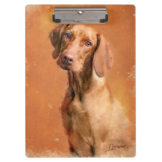 Hungarian Vizsla Dog Art Painting Clipboard (Front)